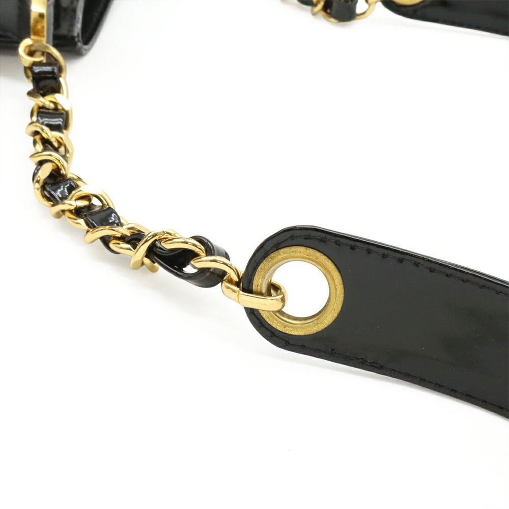 CHANEL Black Leather Logo Shoulder Bag - Picture 6 of 10